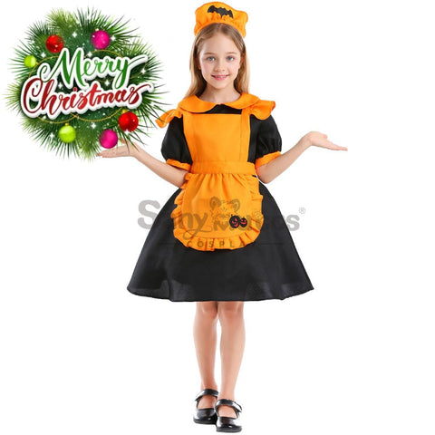 【In Stock】Halloween Cosplay Pumpkin Maid Suit Costume Kid Size Costumes