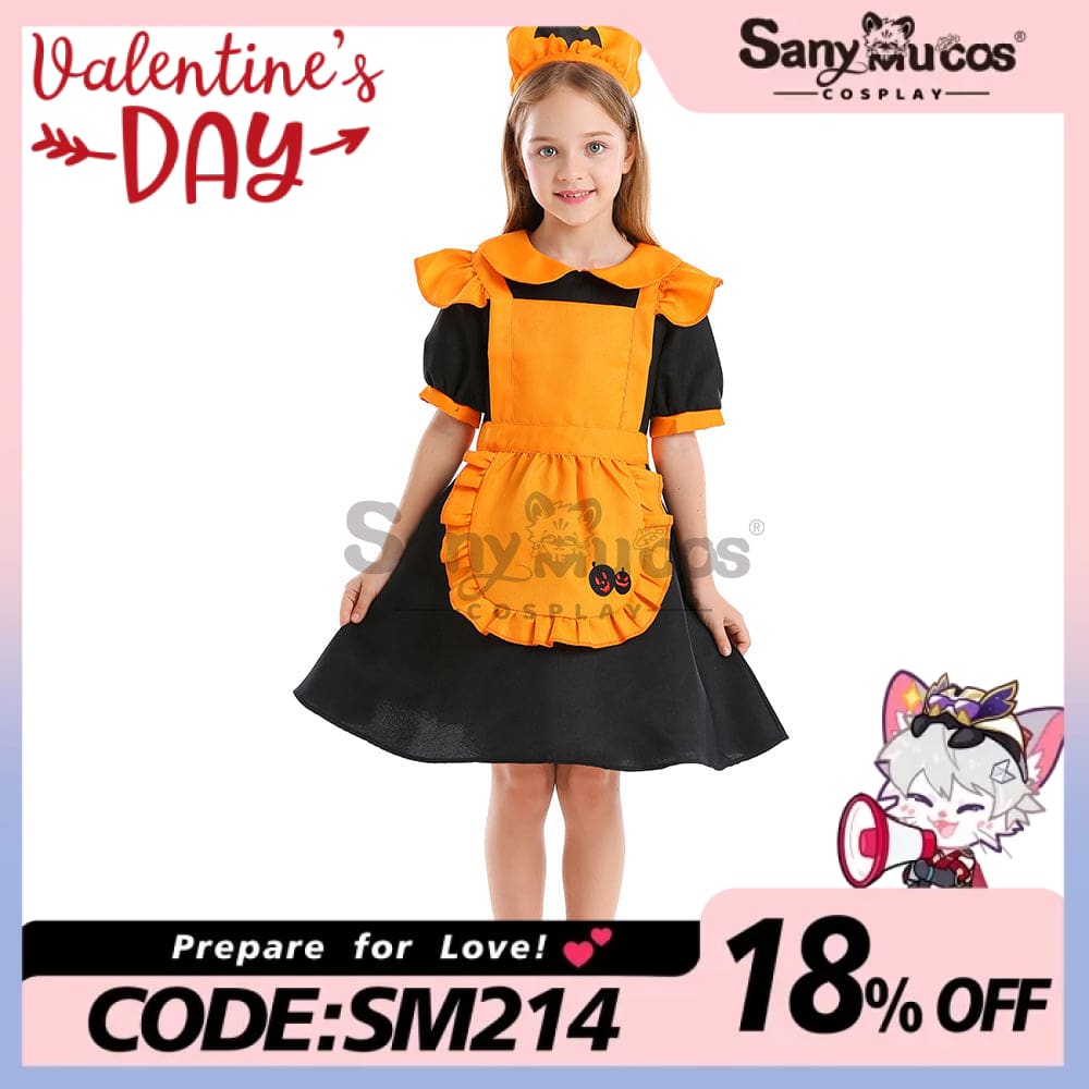 【In Stock】Halloween Cosplay Pumpkin Maid Suit Costume Kid Size Costumes