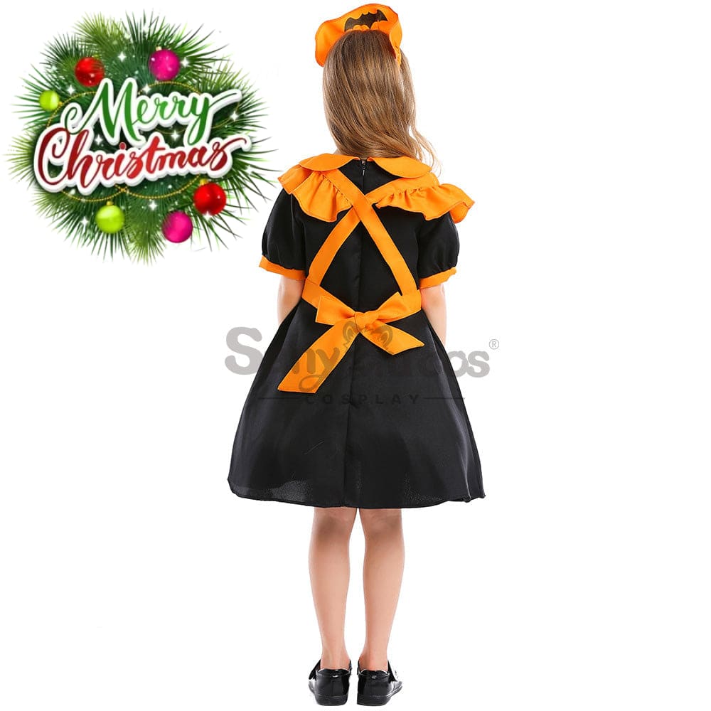 【In Stock】Halloween Cosplay Pumpkin Maid Suit Costume Kid Size Costumes