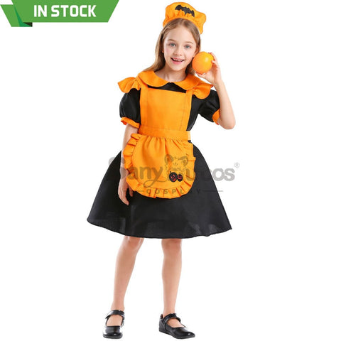 【In Stock】Halloween Cosplay Pumpkin Maid Suit Costume Kid Size Costumes