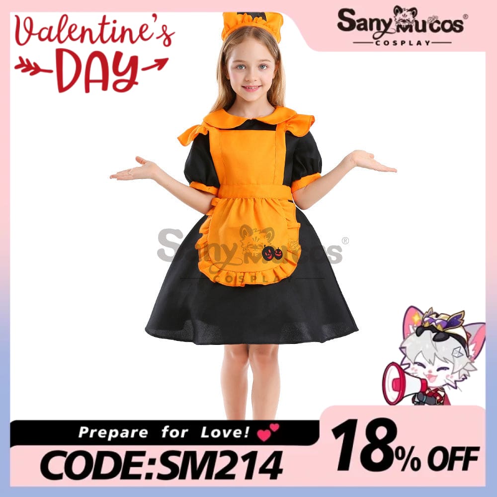 【In Stock】Halloween Cosplay Pumpkin Maid Suit Costume Kid Size Costumes