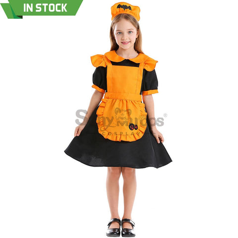 【In Stock】Halloween Cosplay Pumpkin Maid Suit Costume Kid Size Costumes