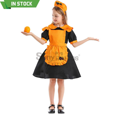 【In Stock】Halloween Cosplay Pumpkin Maid Suit Costume Kid Size Costumes