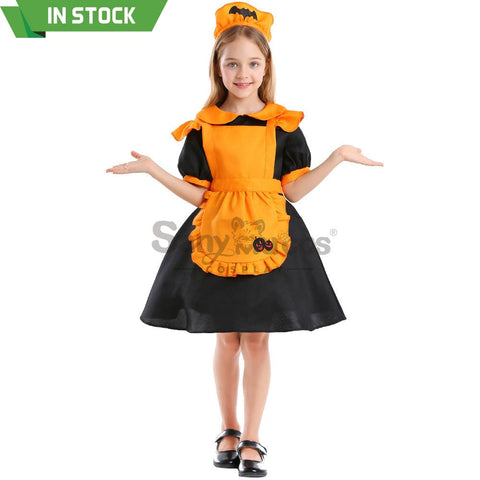 【In Stock】Halloween Cosplay Pumpkin Maid Suit Costume Kid Size Costumes