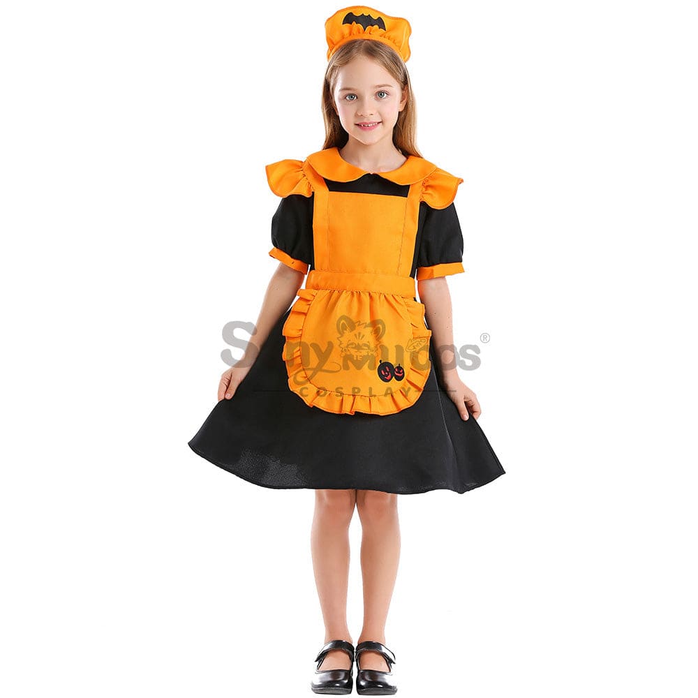 【In Stock】Halloween Cosplay Pumpkin Maid Suit Costume Kid Size Costumes