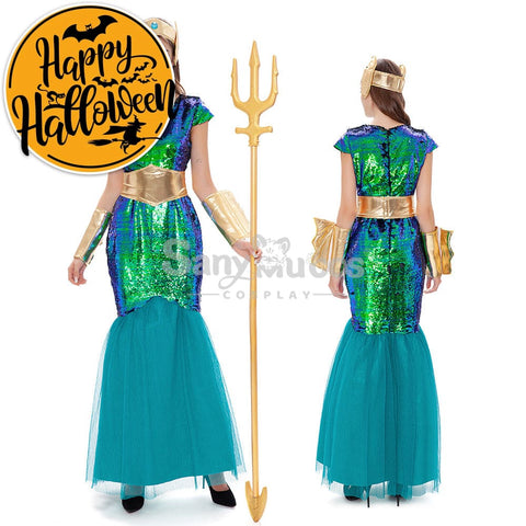 【In Stock】Halloween Cosplay Queen Of Atlantis Costume Costumes