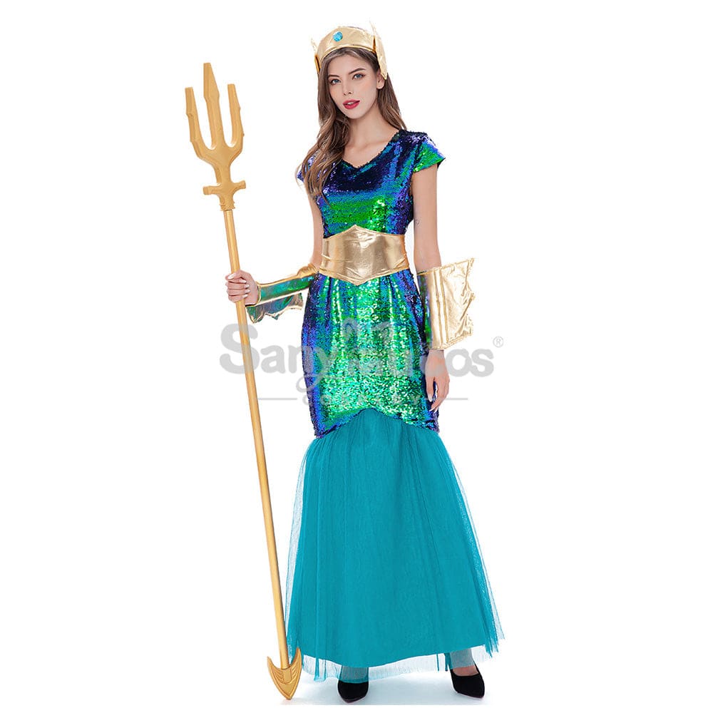 【In Stock】Halloween Cosplay Queen Of Atlantis Costume Costumes