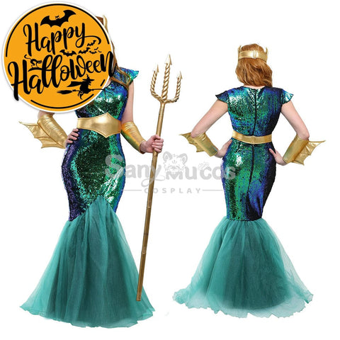 【In Stock】Halloween Cosplay Queen Of Atlantis Costume Costumes