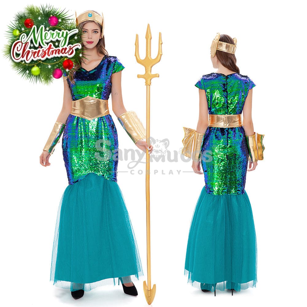 【In Stock】Halloween Cosplay Queen Of Atlantis Costume Costumes