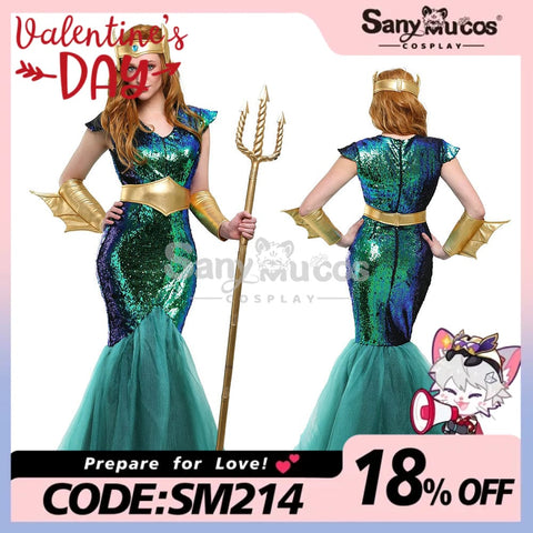 【In Stock】Halloween Cosplay Queen Of Atlantis Costume Costumes