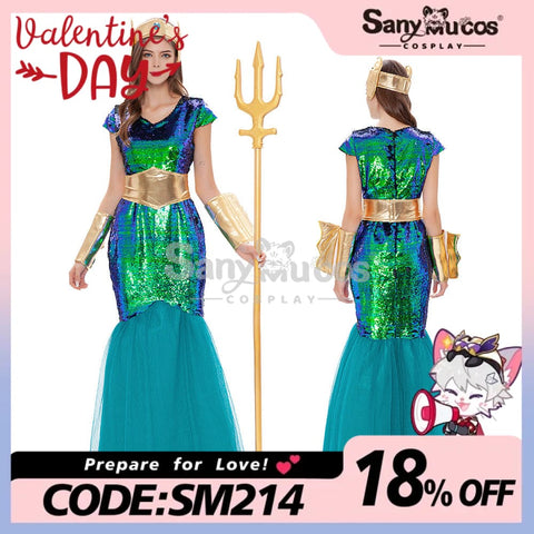 【In Stock】Halloween Cosplay Queen Of Atlantis Costume Costumes