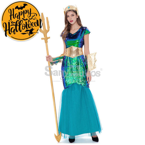 【In Stock】Halloween Cosplay Queen Of Atlantis Costume Costumes