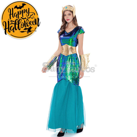 【In Stock】Halloween Cosplay Queen Of Atlantis Costume Costumes