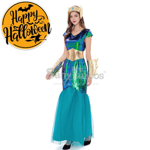 【In Stock】Halloween Cosplay Queen Of Atlantis Costume Costumes