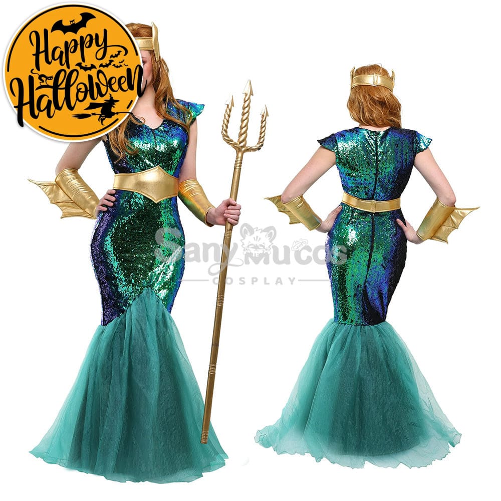 【In Stock】Halloween Cosplay Queen Of Atlantis Costume Costumes