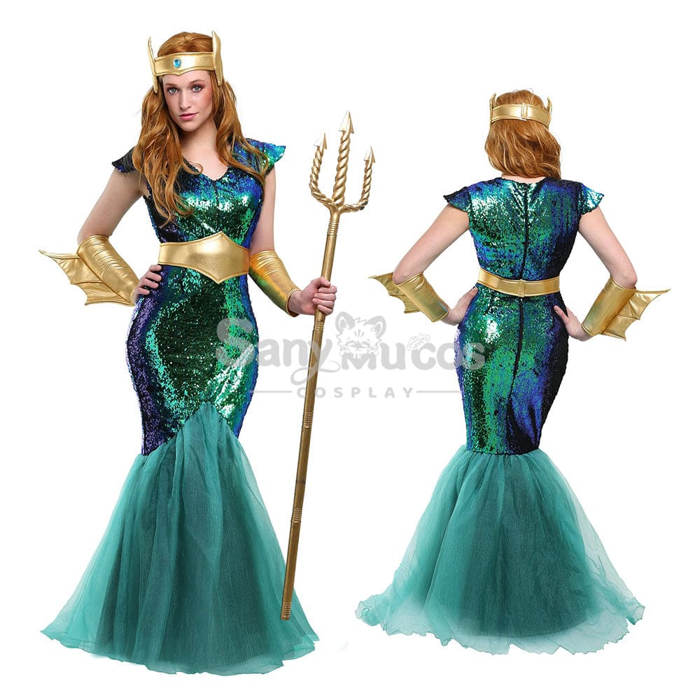 【In Stock】Halloween Cosplay Queen Of Atlantis Costume Costumes