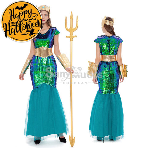 【In Stock】Halloween Cosplay Queen Of Atlantis Costume Costumes