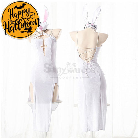 【In Stock】Sexy Cosplay Japanese Style Cat Girl Nurse Performance Suit Costume White Costumes