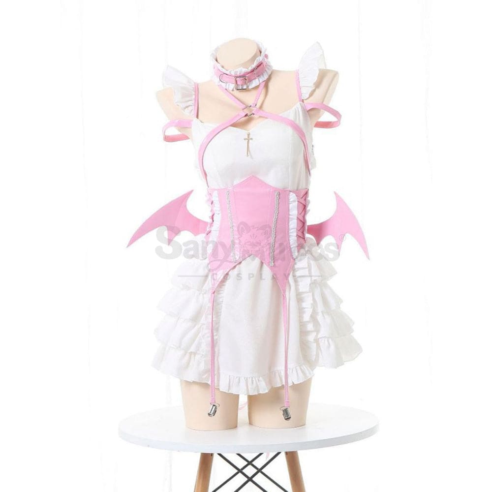 【In Stock】Sexy Cosplay Japanese Style Sweetheart Maid Devil Lolita Dress Costume Pink Costumes