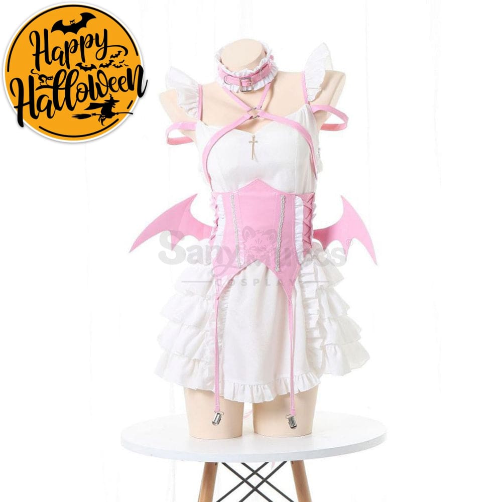 【In Stock】Sexy Cosplay Japanese Style Sweetheart Maid Devil Lolita Dress Costume Pink Costumes