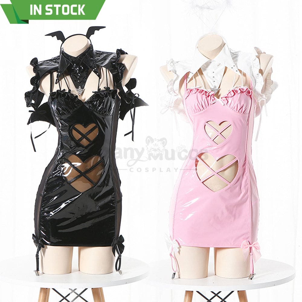 【In Stock】Sexy Cosplay Latex Leather Witch Devil Underwear Suit Costume Costumes