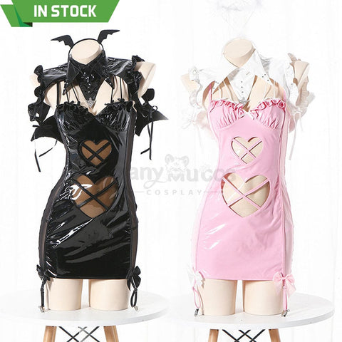 【In Stock】Sexy Cosplay Latex Leather Witch Devil Underwear Suit Costume Costumes