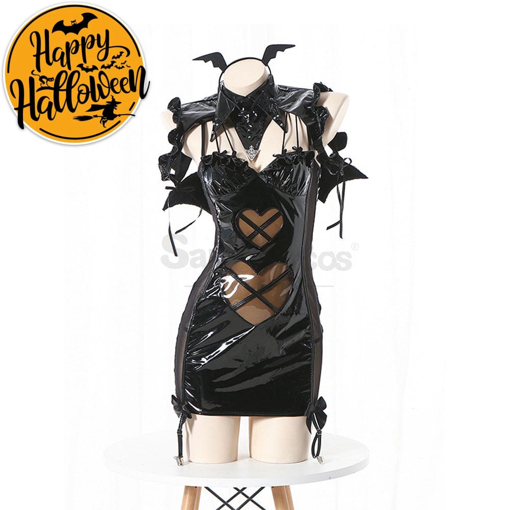 【In Stock】Sexy Cosplay Latex Leather Witch Devil Underwear Suit Costume Costumes