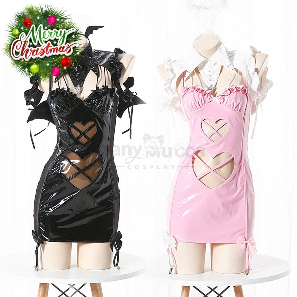 【In Stock】Sexy Cosplay Latex Leather Witch Devil Underwear Suit Costume Costumes