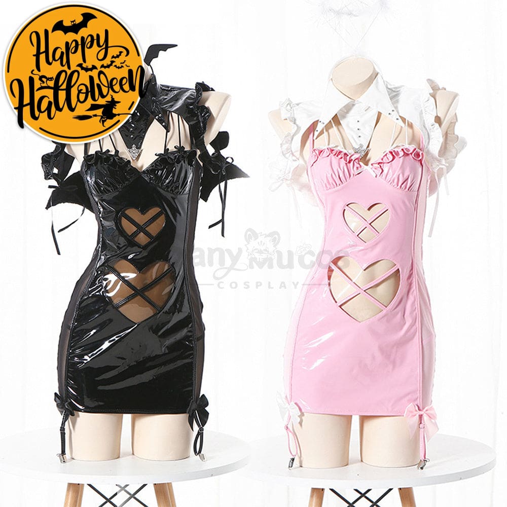 【In Stock】Sexy Cosplay Latex Leather Witch Devil Underwear Suit Costume Costumes
