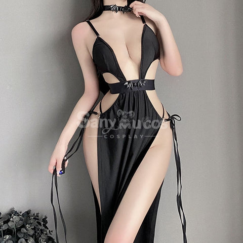 【In Stock】Sexy Cosplay Leather Slim Fit Half-High Collar Jumpsuit Sleeveless Top Women’s