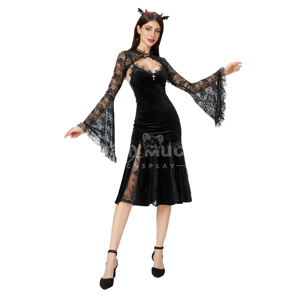 【In Stock】Halloween Cosplay Sheath Lace Dress Stage Performance Costume Costumes