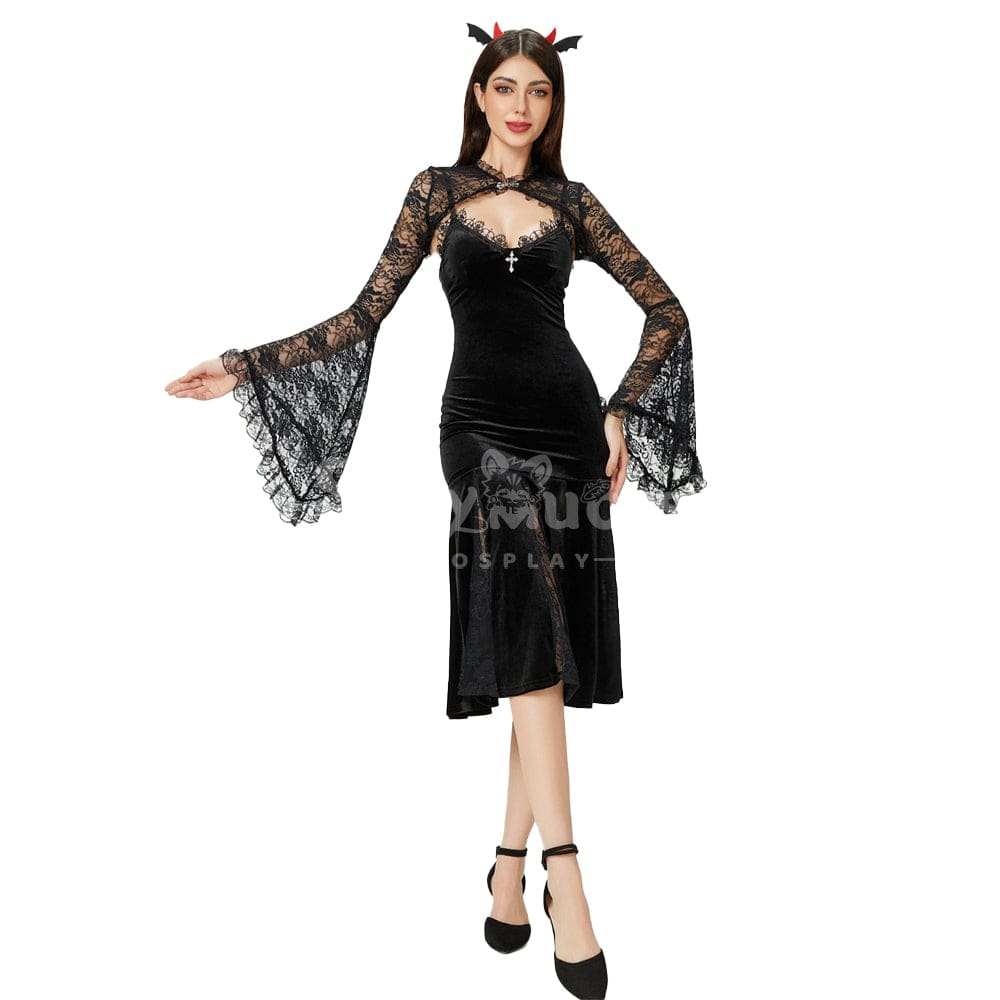 【In Stock】Halloween Cosplay Sheath Lace Dress Stage Performance Costume Costumes