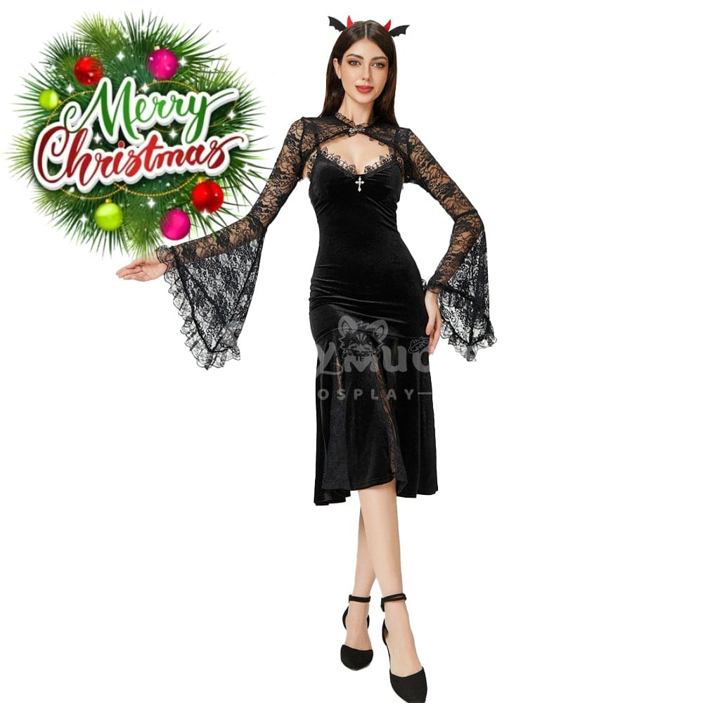 【In Stock】Halloween Cosplay Sheath Lace Dress Stage Performance Costume Costumes