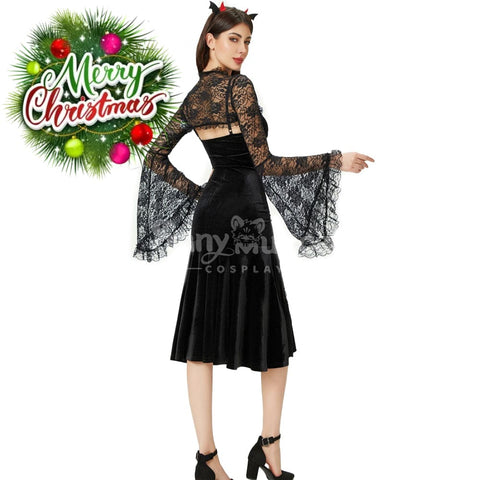 【In Stock】Halloween Cosplay Sheath Lace Dress Stage Performance Costume Costumes