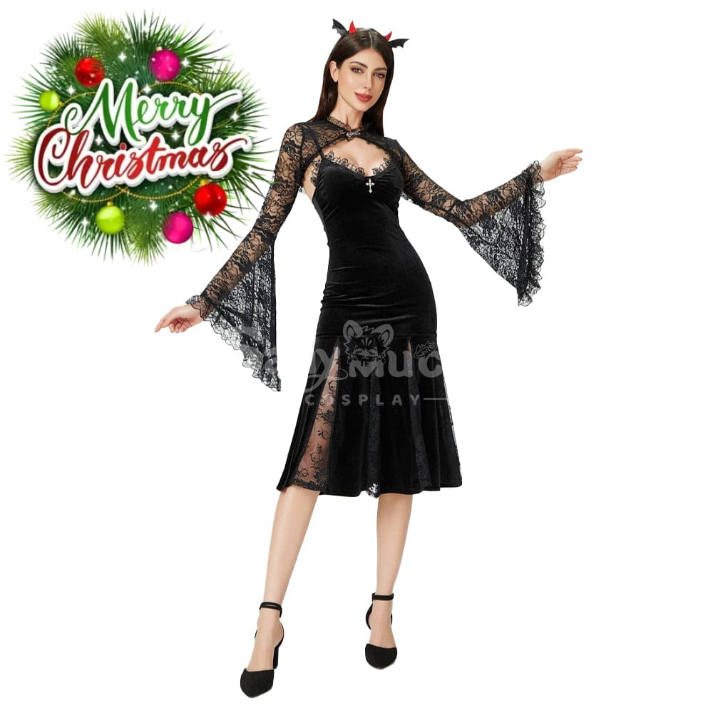 【In Stock】Halloween Cosplay Sheath Lace Dress Stage Performance Costume Costumes