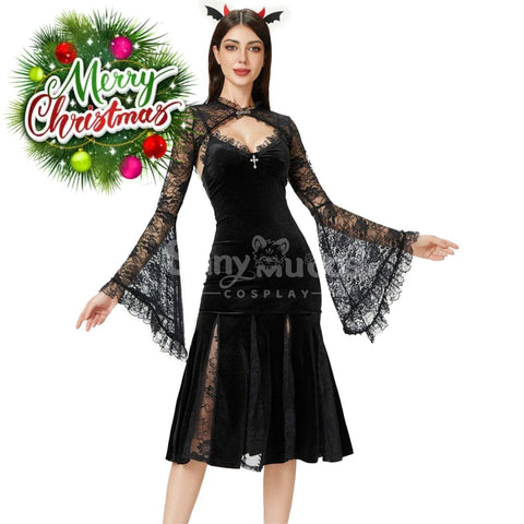 【In Stock】Halloween Cosplay Sheath Lace Dress Stage Performance Costume Costumes