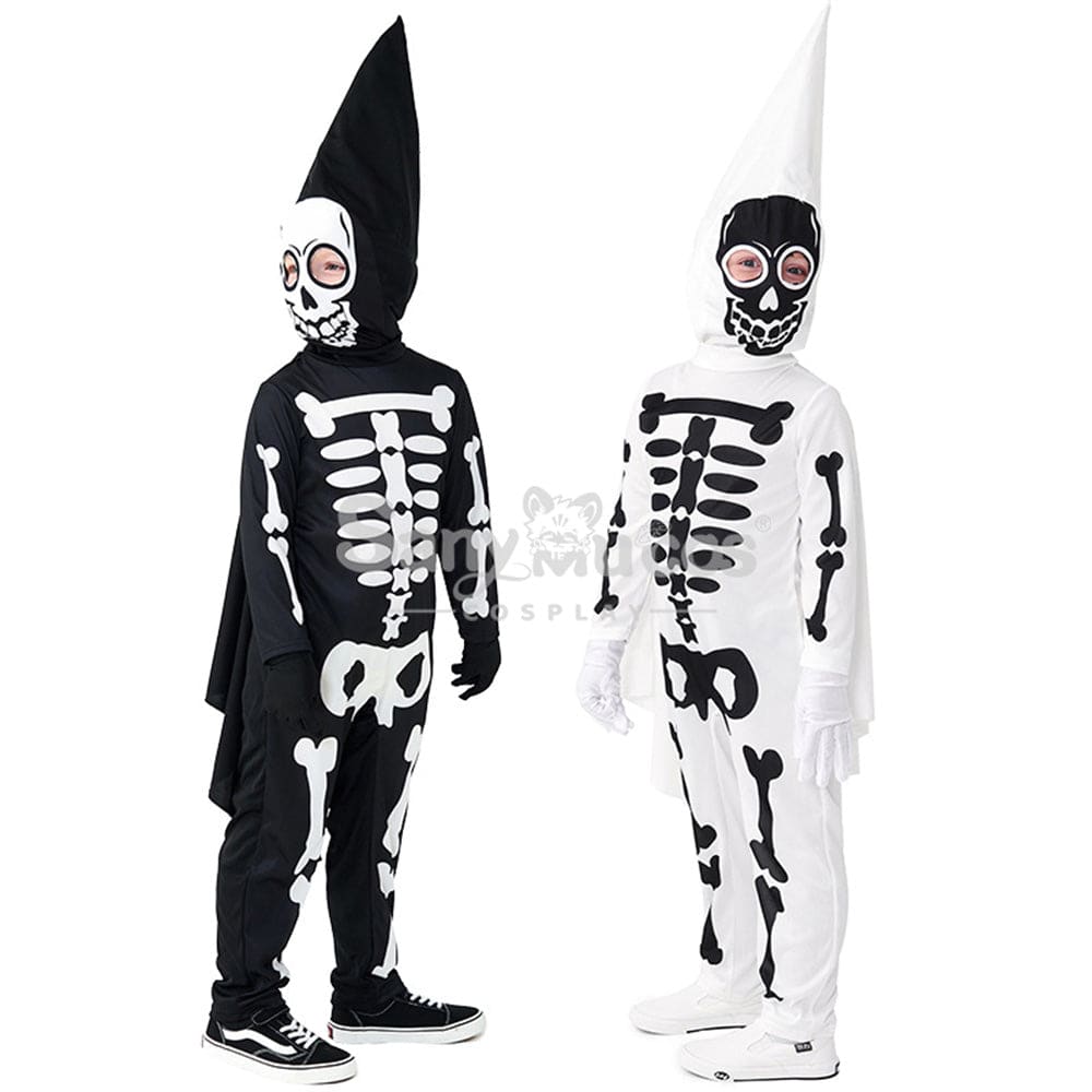 【In Stock】Halloween Cosplay Skeleton Ghost Costume Kid Size Costumes