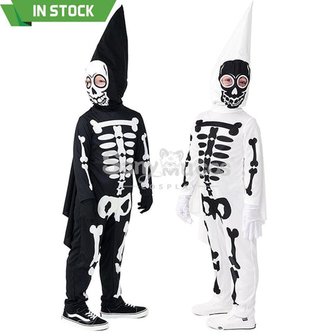 【In Stock】Halloween Cosplay Skeleton Ghost Costume Kid Size Costumes