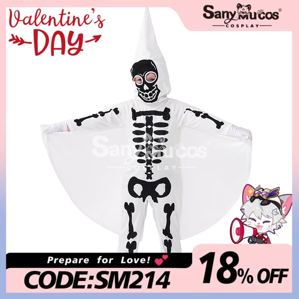 【In Stock】Halloween Cosplay Skeleton Ghost Costume Kid Size Costumes