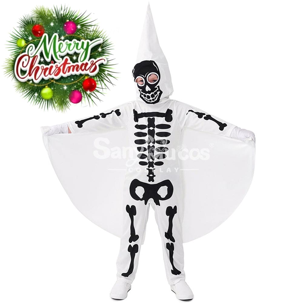 【In Stock】Halloween Cosplay Skeleton Ghost Costume Kid Size Costumes