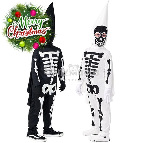 【In Stock】Halloween Cosplay Skeleton Ghost Costume Kid Size Costumes