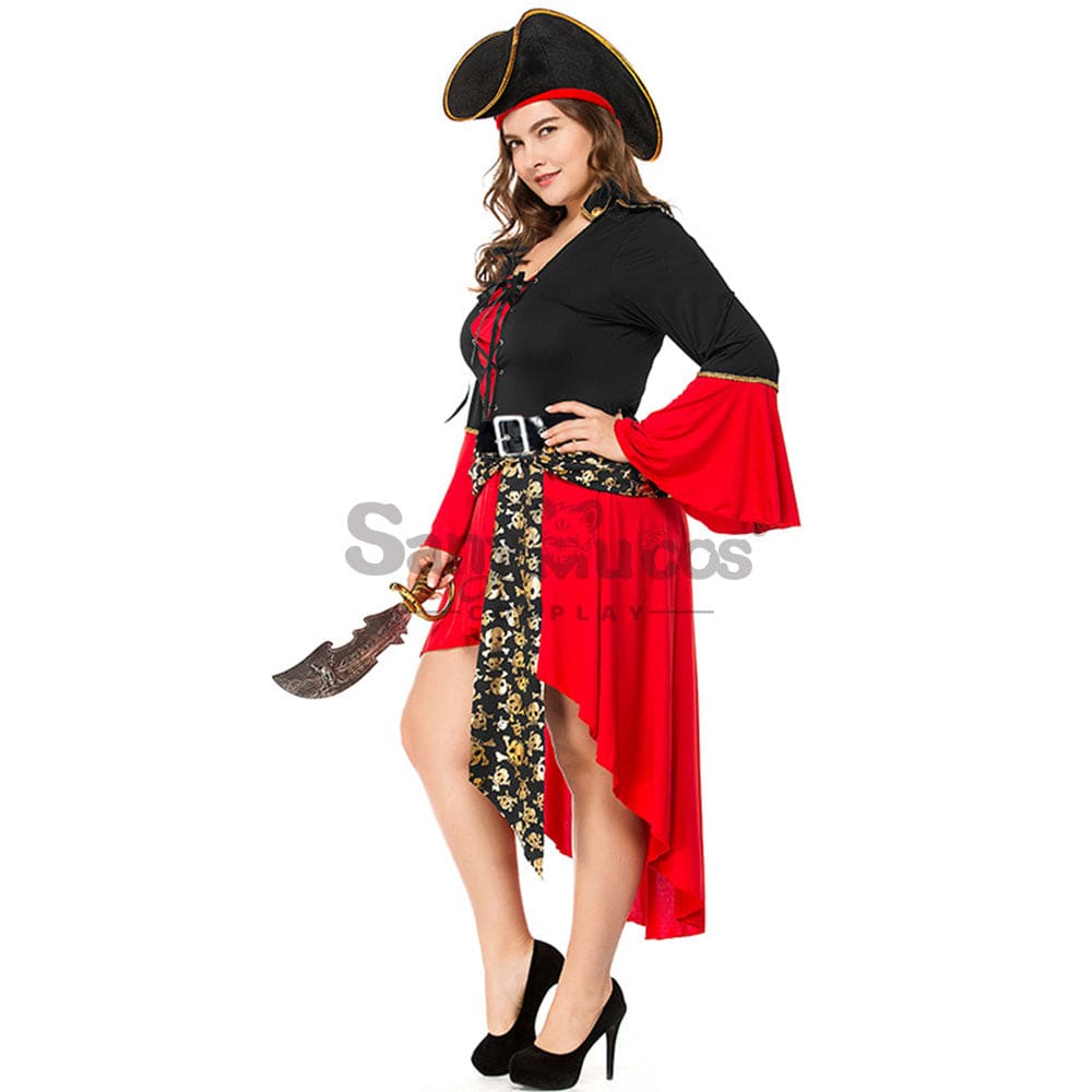 【In Stock】Halloween Cosplay Skeleton Pirate Costume Plus Size Costumes