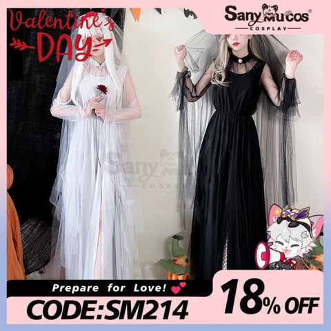 【In Stock】Halloween Cosplay The Ghost Bride Angel And Devil Long Dress Vampire Stage