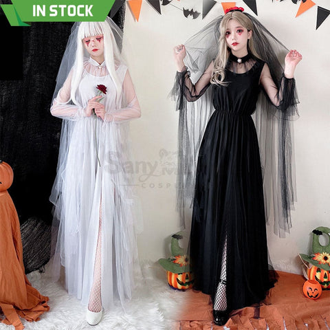 【In Stock】Halloween Cosplay The Ghost Bride Angel And Devil Long Dress Vampire Stage