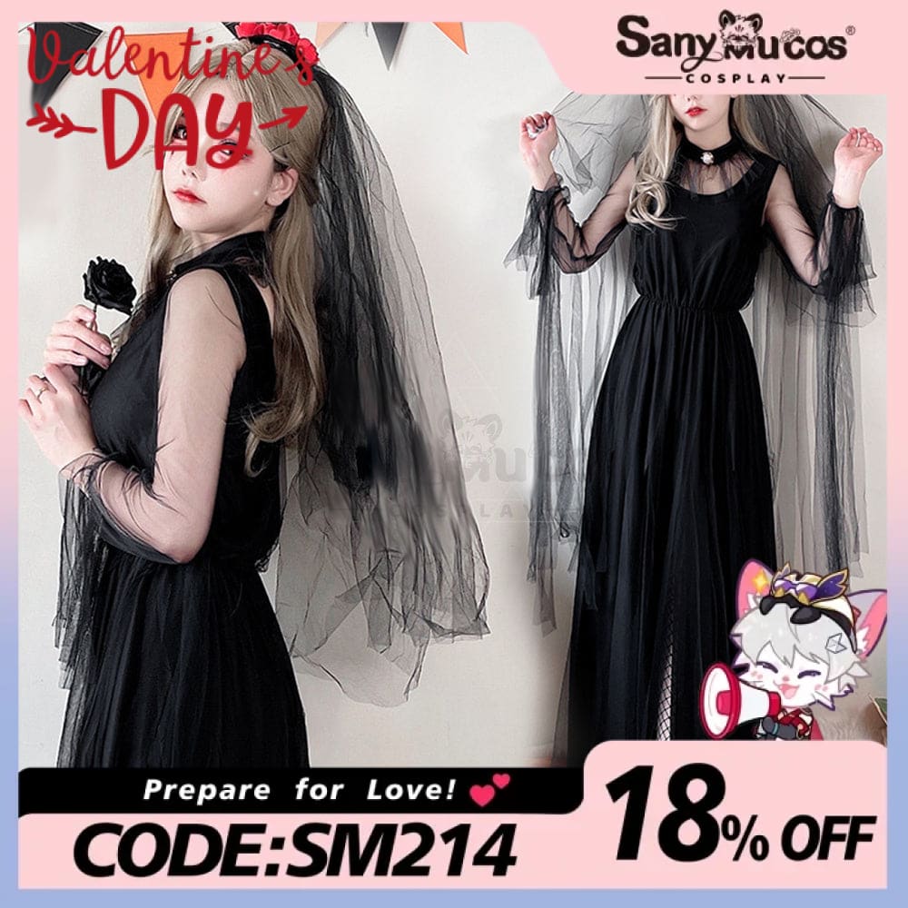 【In Stock】Halloween Cosplay The Ghost Bride Angel And Devil Long Dress Vampire Stage