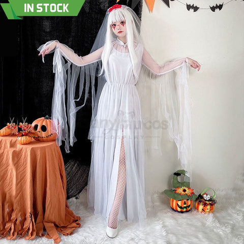 【In Stock】Halloween Cosplay The Ghost Bride Angel And Devil Long Dress Vampire Stage