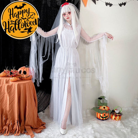 【In Stock】Halloween Cosplay The Ghost Bride Angel And Devil Long Dress Vampire Stage