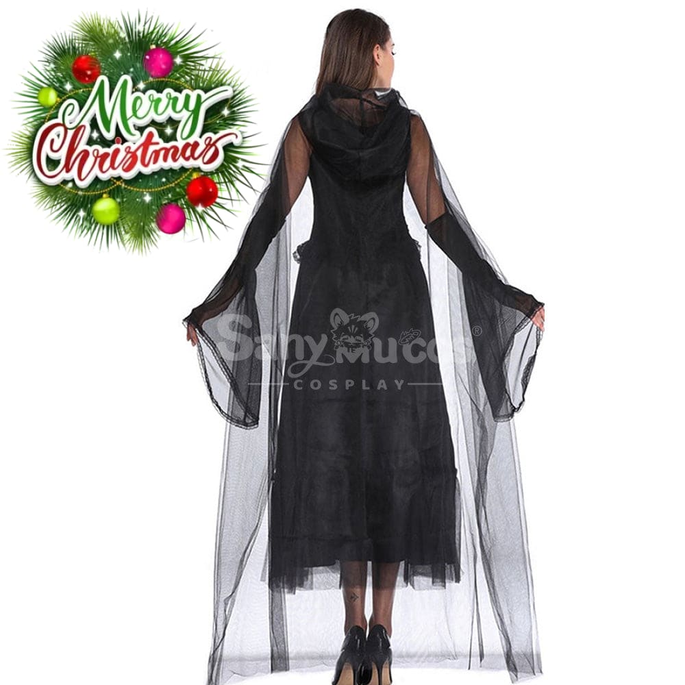 【In Stock】Halloween Cosplay Tulle Shawl Witch Ghost Wife Costume Costumes