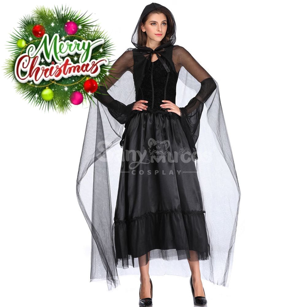 【In Stock】Halloween Cosplay Tulle Shawl Witch Ghost Wife Costume Costumes