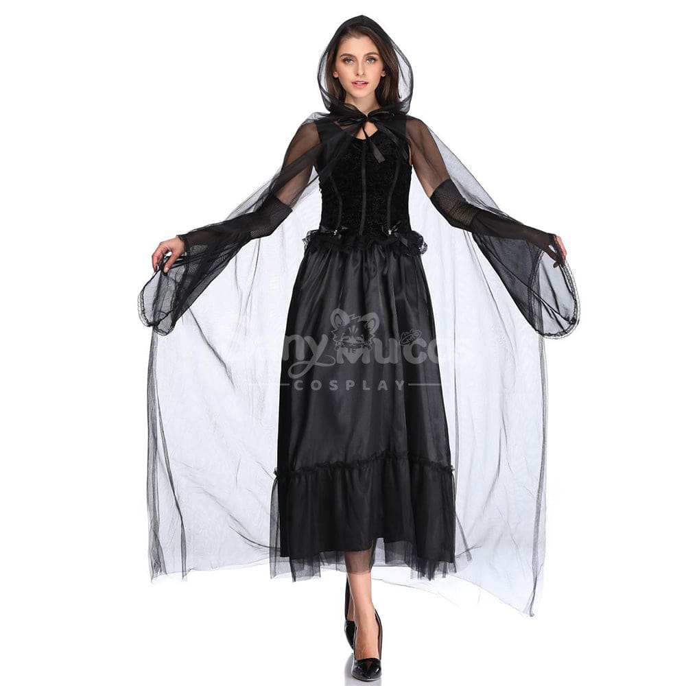 【In Stock】Halloween Cosplay Tulle Shawl Witch Ghost Wife Costume Costumes